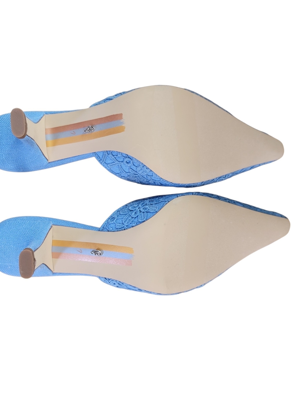 Sam Edelman Blue Embellished Pointed-Toe Mules - Picture 6 of 7